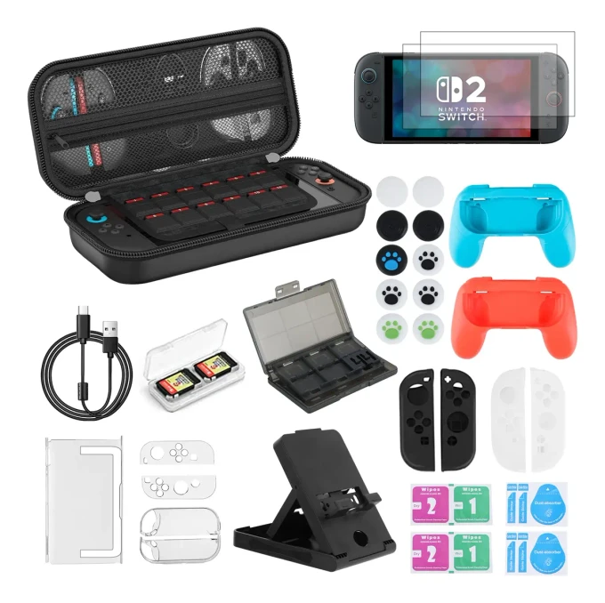 Kit 32 Pcs Bolsa Estojo Acessórios Para Nintendo Switch 2 - imagem 1