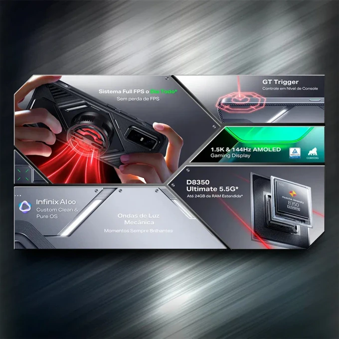 Smartphone Gamer Infinix GT30 PRO 5G - 12GB RAM 256GB Câmera - imagem 2