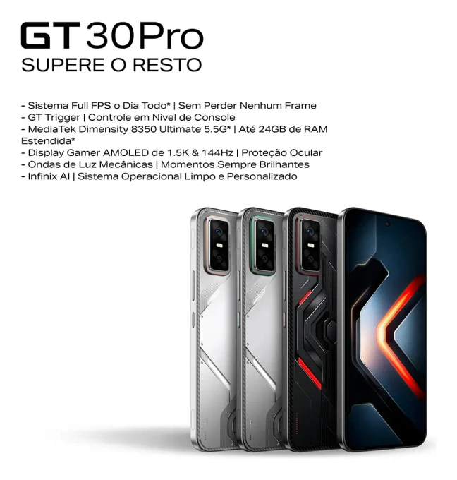 Smartphone Gamer Infinix GT30 PRO 5G - 12GB RAM 256GB Câmera - imagem 4