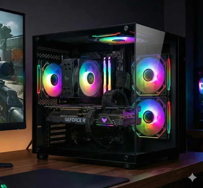 Gabinete Gamer Mrpc Aquario Para Pc 4 Coolers Fans Led Rgb - imagem 6