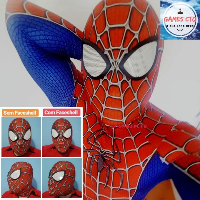 Cosplay Homem Aranha Clássico Adulto Completo Com Faceshell - imagem 3