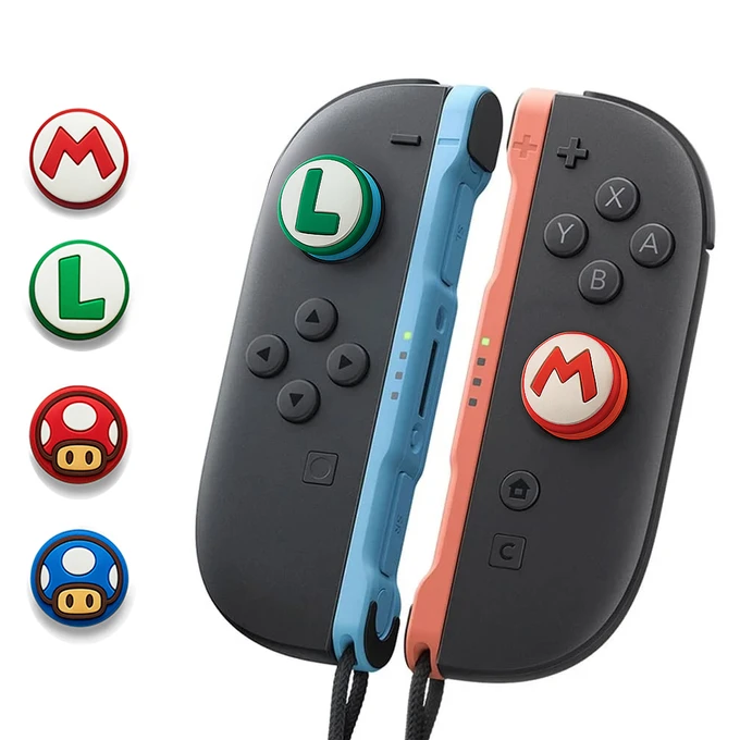 4 grips Capa Mario Analógico Joy-con Para Nintendo Switch 2