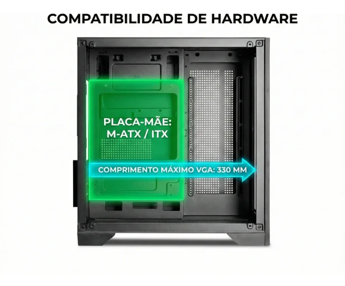 Gabinete Gamer Mrpc Aquario Para Pc 4 Coolers Fans Led Rgb - imagem 5