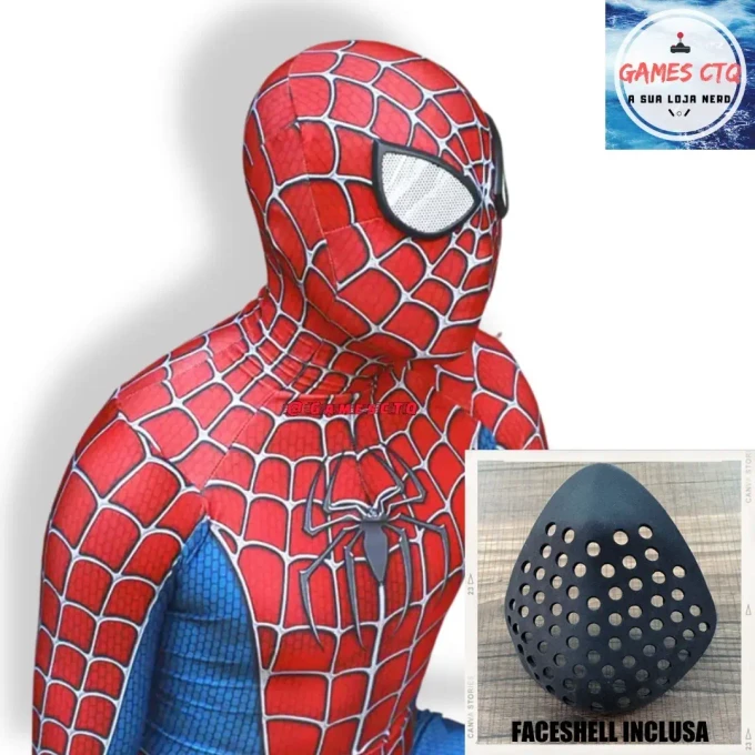 Cosplay Homem Aranha Clássico Adulto Completo Com Faceshell - imagem 4
