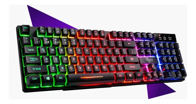 Teclado Gamer Semi Mecânico Led Rgb Abnt2 Usb Pc Computador