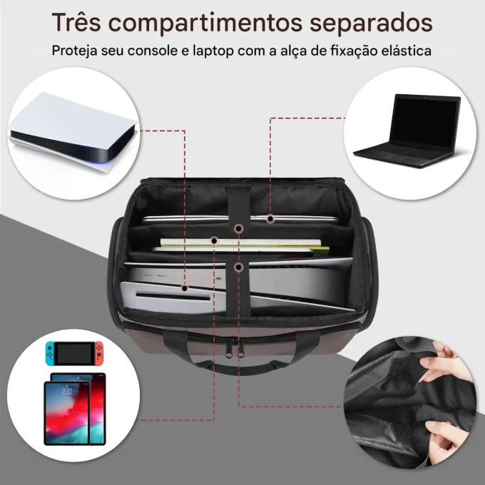 Bolsa De Transporte Para Ps5 E Ps5 Pro, Grande - imagem 3