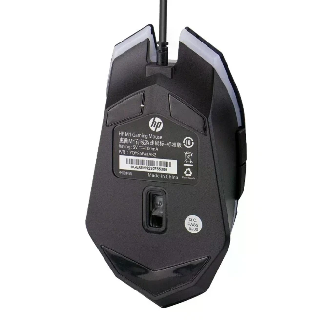 Mouse Gamer HP M1 - Com Fio - 3600 DPI - 6 Botões - Preto -