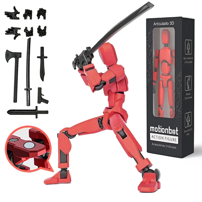 Boneco Articulado 3D Actionbot Dummy 13 Com imã