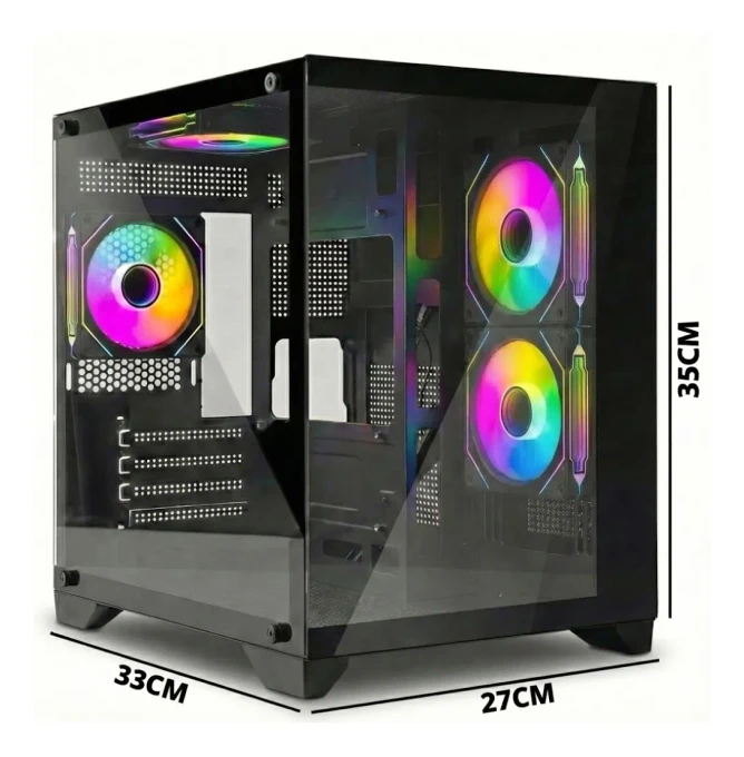 Gabinete Gamer Mrpc Aquario Para Pc 4 Coolers Fans Led Rgb - imagem 3