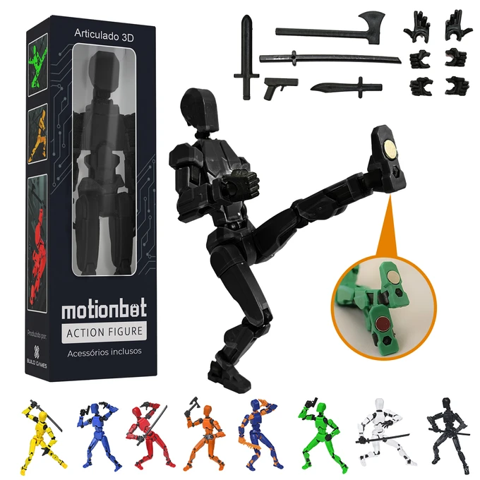 Boneco Articulado 3D Actionbot Dummy 13 Com imã