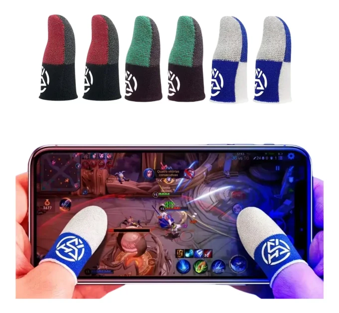 1 Par Luvinha De Dedo Gamer Ahero Fibra De Prata Anti-suor - imagem 1